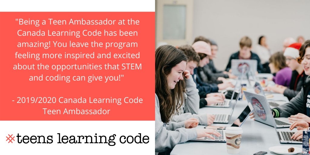 learningcode's tweet image. Let’s inspire the next generation of coders together! To learn more about how to become a #TeensLearningCode Teen Ambassador check this out: canadalearningcode.ca/teen-ambassado… #STEMforAll
