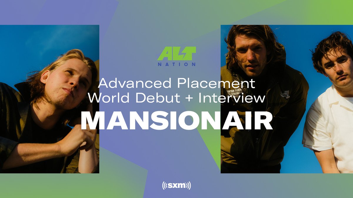 @Mansionair join @altregan on @altnation to world debut a new song today at 7pE plus hear world debuts from @ColdWarKids & @TwoFeetMusic