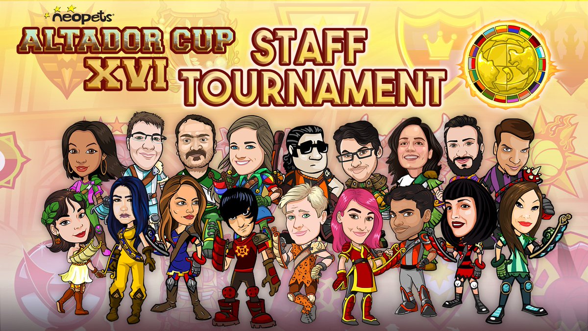 Neopets's tweet photo. The Altador Cup Staff Tournament has returned! Assemble your own lineup of Neopets staffers, then receive points based on how they play. 🥇 Head to the colosseum to pick your winning team!
https://t.co/SIaKoRMPQ6 https://t.co/BePq3h3h6f