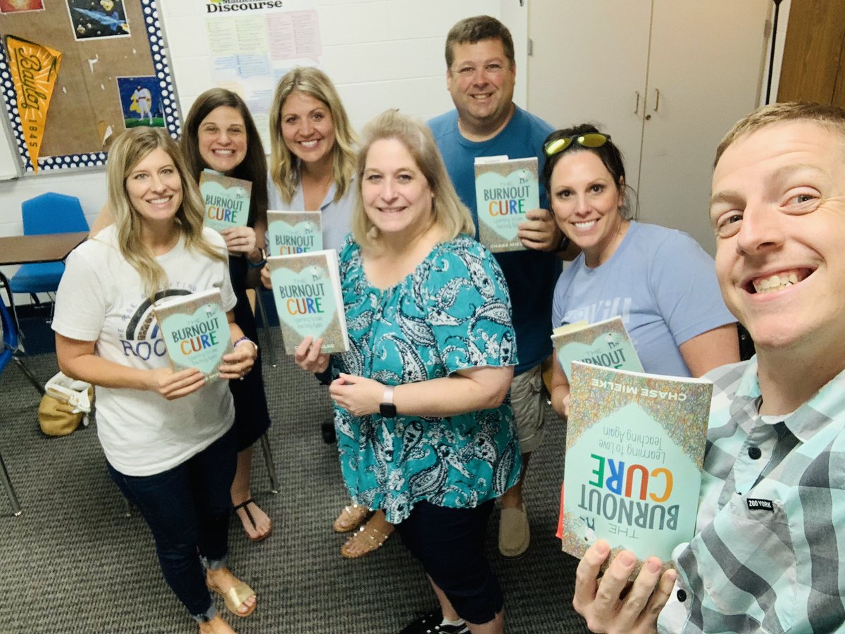 Book Club Group Meeting #1 was a success!! Grateful for this awesome group of educators! #robinsonisd #theburnoutcure @ChaseMielke