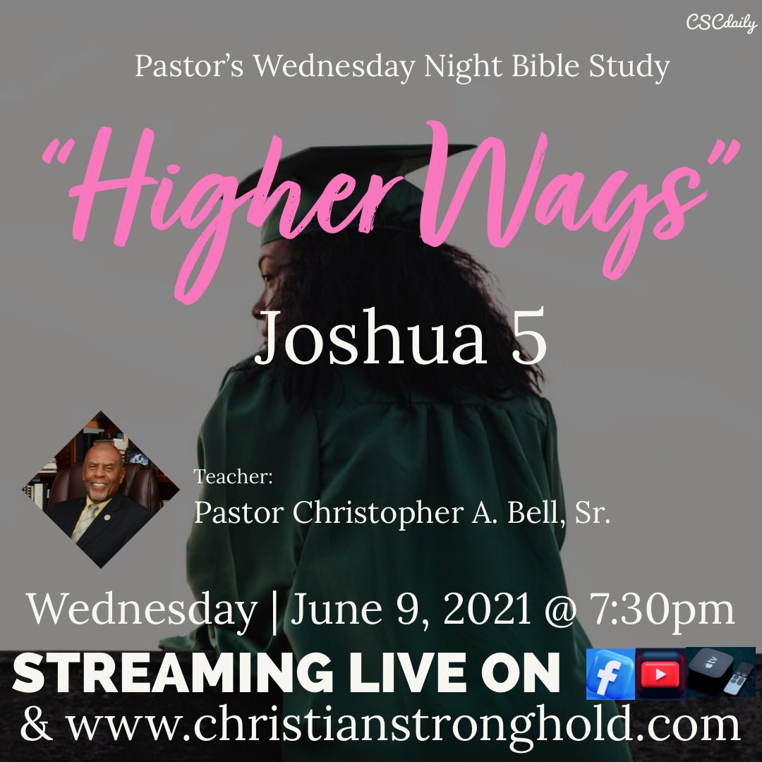 cscdaily's tweet photo. Join Us Tonight & Online for
Pastor’s Wednesday Night Bible Study with Pastor Bell @ 7:30PM on our @Facebook page, @YouTube page, @AppleTV , or https://t.co/wxfcwNQZUJ !#HigherWays #Joshua5 #PastorChristopherABellSr #Facebook #YouTube #AppleTv #CSCdotcom
🌃⛪️📖📺🖥💻📱 https://t.co/FbtkKypHyq