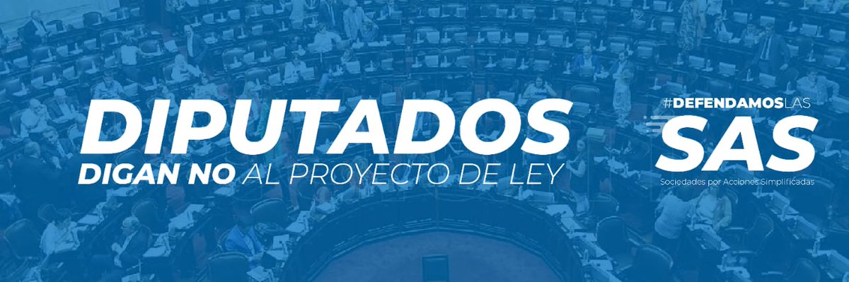 Junto a las organizaciones del Ecosistema Emprendedor Solicitamos a los <a href="/DiputadosAR/">Diputados Argentina</a> que rechacen la ley que reforma las #SAS. Miles de pymes y emprendedores utilizan esta figura para generar empleo genuino. Link a comunicado: bit.ly/3gkRvwB
#DefendamoslasSAS