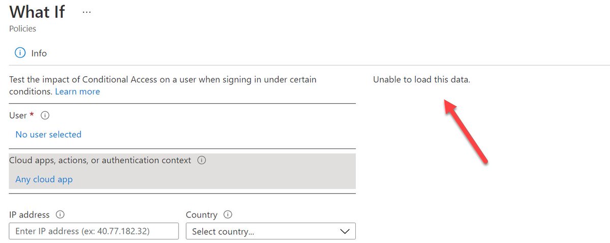 modaly_it's tweet image. @azuread Any reason why I am seeing this across multiple tenants? Unable to select an application for conditional access &quot;What If&quot; tests #WhatIfBroken #AzureAD