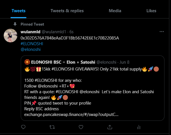 wulanmld1's tweet photo. @elonoshi 0x302D576A7848eAaD3F1Bb56742E6E1c70B22085A https://t.co/L94DvWOF2f