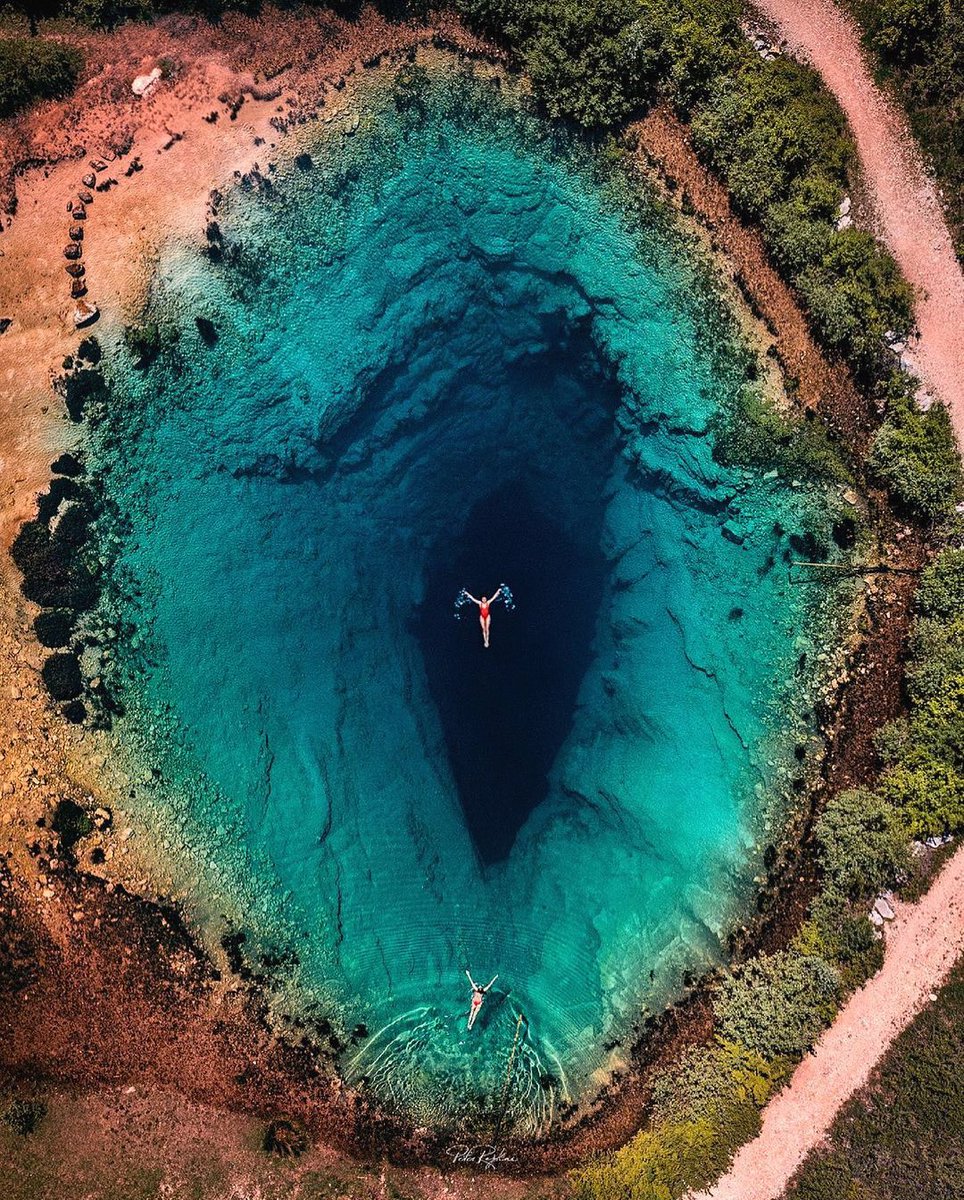 A 490ft deep karst spring in Croatia that looks like Mother Nature's blue eye.