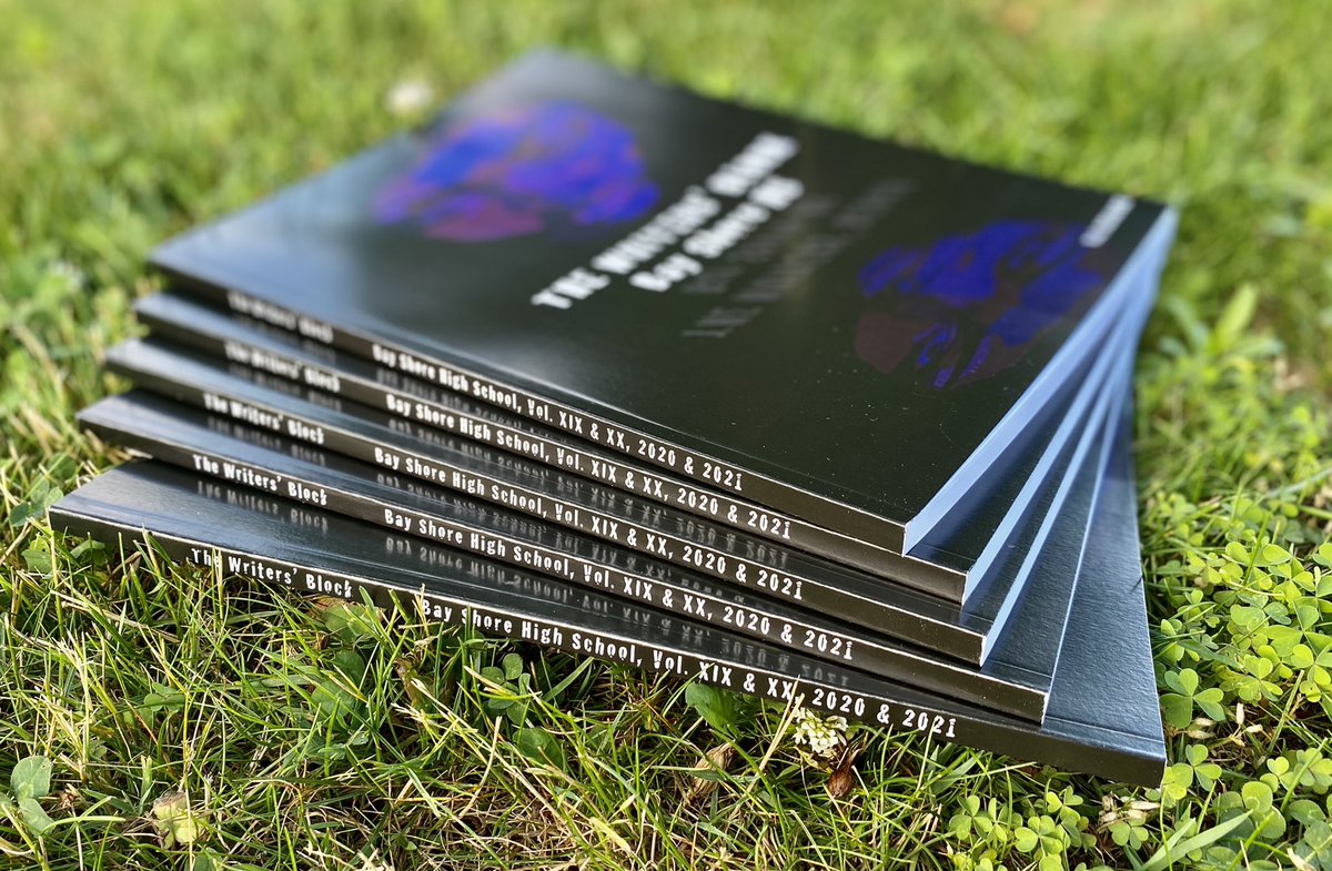 bshswriterblock's tweet photo. Thrilled to announce the arrival of the 2020 &amp; 2021 double issue of THE WRITERS’ BLOCK!! Editors Corinne O’Connor &amp; Owen Gaskill made this happen, against all odds! Get copies in Rm 310–one free for contributors; $5 all other copies! @BayShoreHS @BayShoreSchools @BayShoreSD_ELA https://t.co/YUXPxucgIH