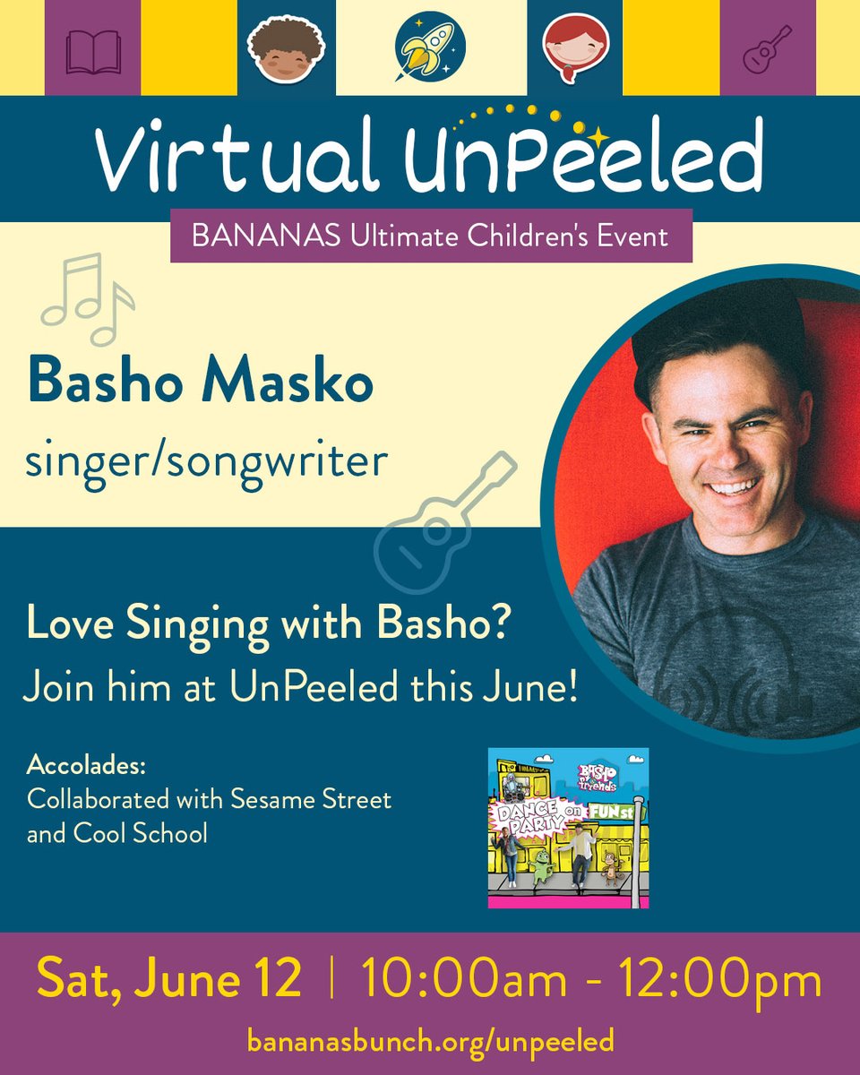 BANANAS (@bananasbunch) on Twitter photo Basho (<a href="/bashoandfriends/">BASHO & FRIENDS</a>) is so excited to sing with YOU at Virtual UnPeeled on June 12! RSVP here: givebutter.com/virtual-unpeel…. Thank you to our sponsors <a href="/SamuelMerrittU/">Samuel Merritt University</a>, <a href="/OaklandFFs/">Oakland Firefighters</a> <a href="/ArrowBenefits/">Arrow Benefits Group</a> <a href="/BLAISDELL/">Shari Blaisdell</a>, <a href="/kpeastbayarea/">KP East Bay Area</a>
and <a href="/RayMorganCo/">Ray Morgan Company</a>! Basho (<a href="/bashoandfriends/">BASHO & FRIENDS</a>) is so excited to sing with YOU at Virtual UnPeeled on June 12! RSVP here: givebutter.com/virtual-unpeel…. Thank you to our sponsors <a href="/SamuelMerrittU/">Samuel Merritt University</a>, <a href="/OaklandFFs/">Oakland Firefighters</a> <a href="/ArrowBenefits/">Arrow Benefits Group</a> <a href="/BLAISDELL/">Shari Blaisdell</a>, <a href="/kpeastbayarea/">KP East Bay Area</a>
and <a href="/RayMorganCo/">Ray Morgan Company</a>!