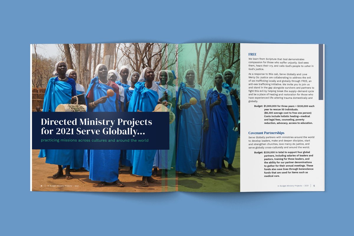 LisaCainDesign's tweet photo. I'm all about interesting shapes and my fav brochure size is  square. I designed this brochure for the Evangelical Covenant Church. The square format compliments the denomination's beautiful photography and color palette which is dominant throughout the layout. #graphicdesigner https://t.co/KclbudtD0Z