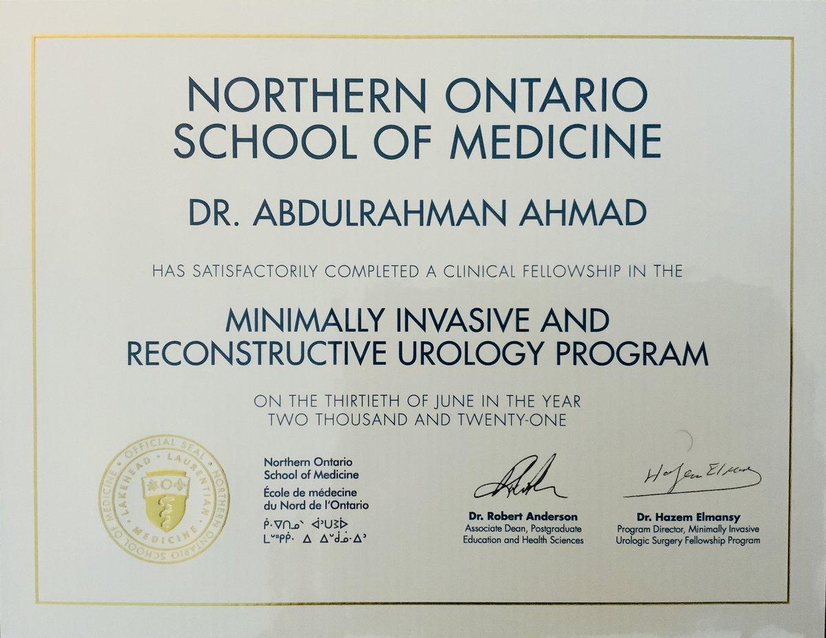 hazemelmansy1's tweet photo. 🎉@DRAAA86, NOSM’s first international fellow has graduated with 2 fellowship subspecialties(Endourology &amp; Reconstructive Urology).This wouldn’t have been possible without the support of @thenosm &amp; @TBRHRI. A big shout out to my colleagues and a special thanks to @ShahrourWalid🎉 https://t.co/qzOdQbg0Qd