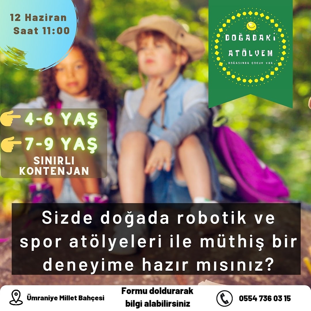 🍃😎Atölyemizi bu hafta 12 Haziran Cumartesi günü saat 11:00’da gerçekleştireceğiz. Okul Öncesi ve İlkokul yaş seviyesi olarak iki ayrı gurup seklinde planladığımız atölye çalışmalarımız için sınırlı sayıda kontenjan bulunmaktadır
Detaylar için 👇forms.gle/xZYWazZMNGAfdu…