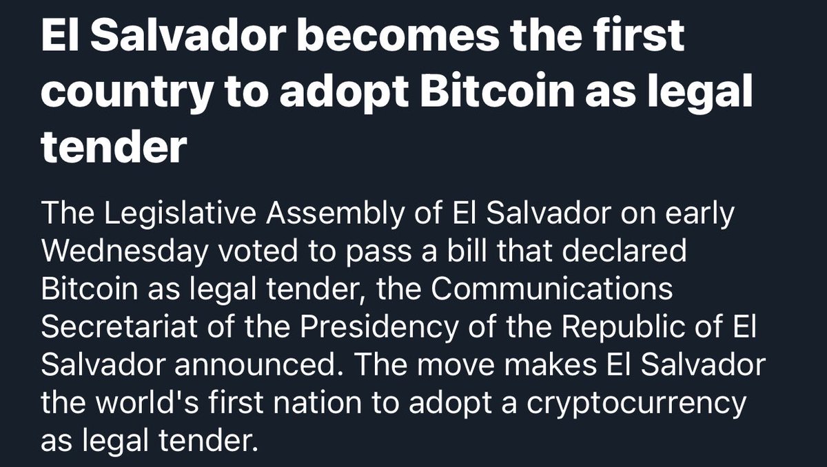 BitAlphas's tweet image. #BTC pushing higher after this news. Which nation do you think is next? 🤔 #crypto #ElSalvador #ethereum #Ripple