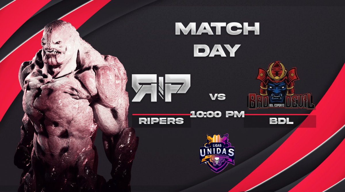 ☠️ JORNADA 1⃣  ☠️

DEBUTANDO EN LA GRAN 🏆 <a href="/LigasUnidas/">Ligas Unidas de Latinoamerica</a>

La muerte se hace presente el día de hoy venga que nos enfrentamos 🆚 @BadDevilEsports
⌚ 8⃣ :0️⃣ 0️⃣ 

 ☠️@xarell_
 ☠️@vecuz_c
 ☠️<a href="/legac0/">m.</a>
 ☠️ <a href="/iryuks_/">ryuks</a> 
☠️ @XYSMLG

Diseñó 💀 <a href="/bbyScrr/">𝓢𝓬𝓪𝓻𝓻♡︎</a> pic.x.com/9gF8QZNDxN