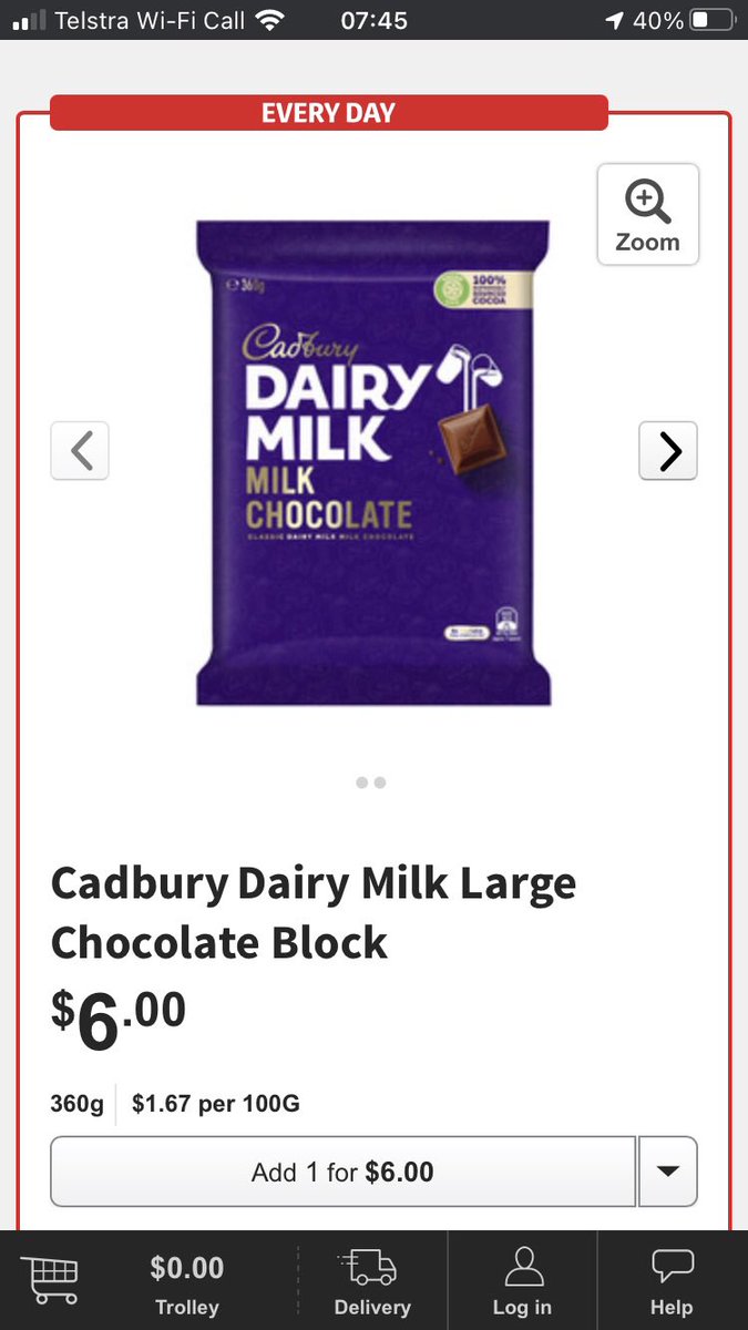 mrlukehammond's tweet photo. @Coles am I correct that these larger blocks of Cadbury chocolate were previously $5?
If so, how do you justify a 20% price increase? https://t.co/WbJVcLs12I