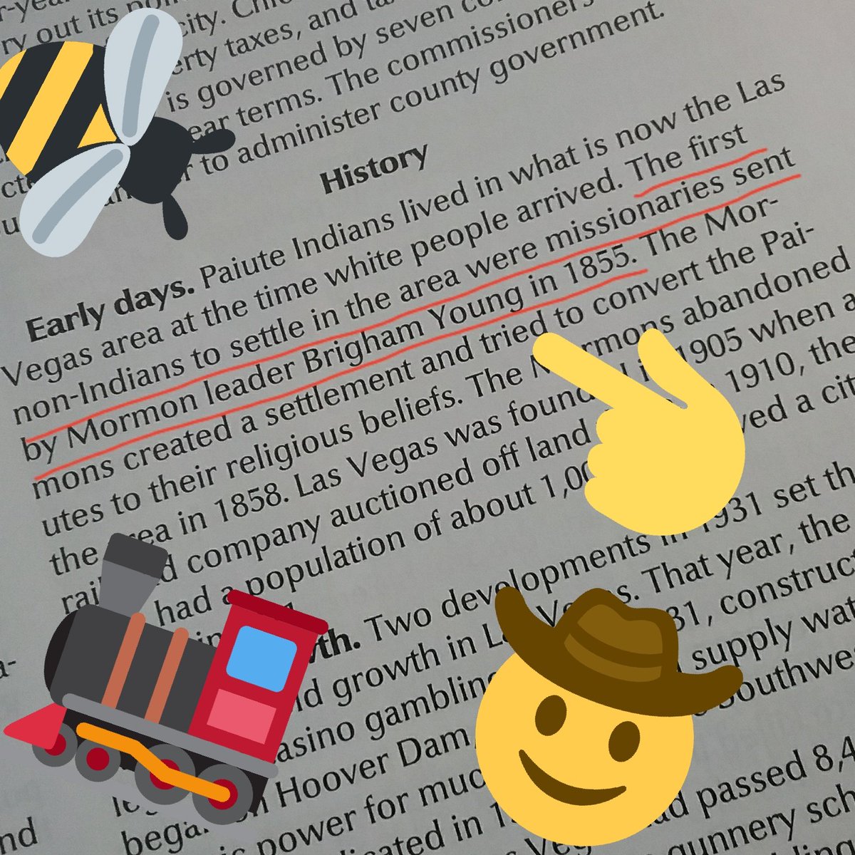 kendalbhunter's tweet photo. #EncycloFact: Las Vegas was originally settled in 1855 by missionaries sent by Brigham Young. My, have things changed!

Day 160
I'm in Vol. L, p 81-121
40 pgs tdy; 6,405 total 
1h30m26s61

#encyclopedia #encyc2021 #goals #bucketlist #LasVegas #byu #history @LasVegasSun @utahjazz https://t.co/0e2ofpBfLL