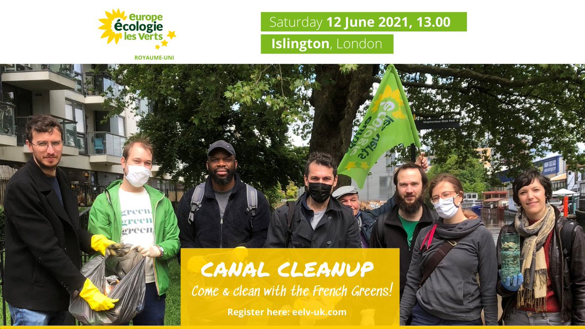 🌻 Come &amp; clean the canal with the French Greens!
🍹 And then we'll have drinks to celebrate our success at the consular elections!
➡️ Register here: bit.ly/3zaZ3uJ 🇫🇷💚🇬🇧 #CleanUp #GreenWave #GreenFuture #GreenList #biodiversity #consulaires2021 #ToutCommenceAvecVous