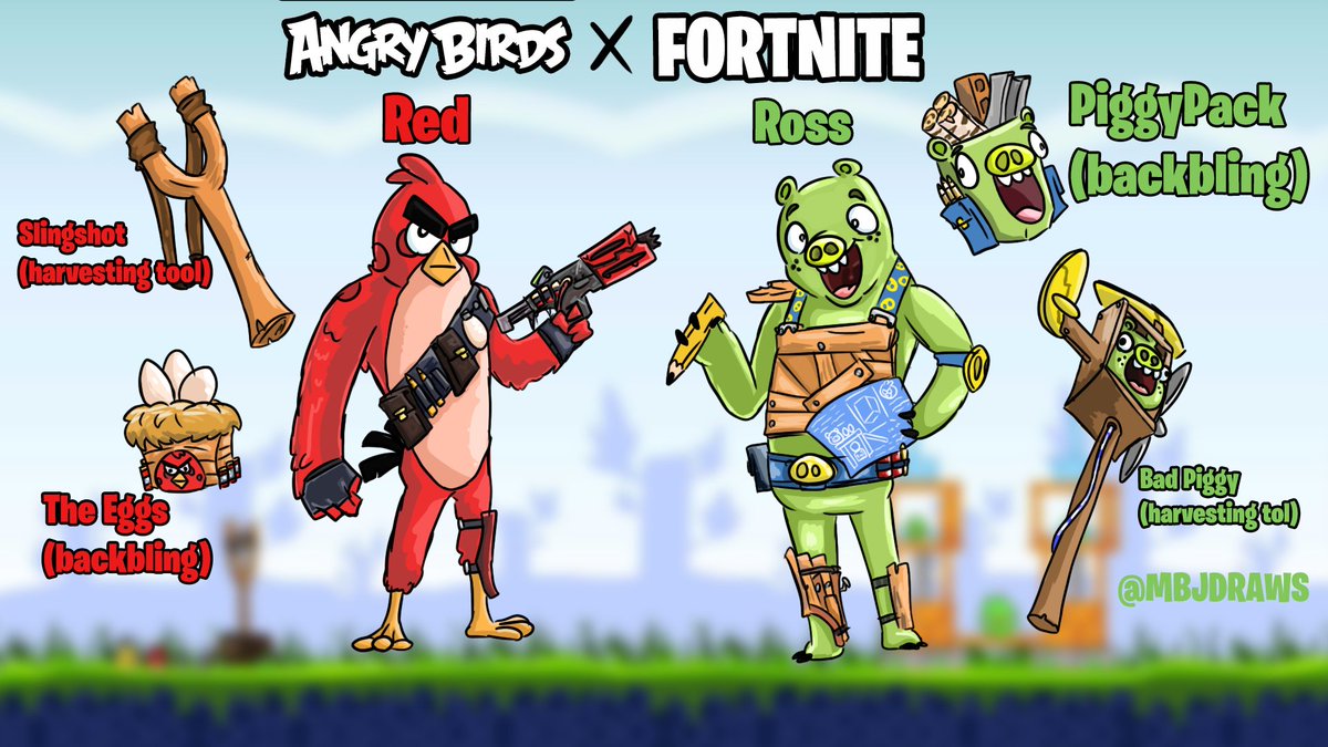 MBJDRAWS's tweet photo. Angry Birds X Fortnite Skin Concepts.  
#FortniteSeason7 #FortniteInvasion #Fortnite #FortniteArt #fortnitefanart #angrybirdsevolution #AngryBirds #AngryBirdsFanArt #angrybirdsart https://t.co/KB3nacfX8D