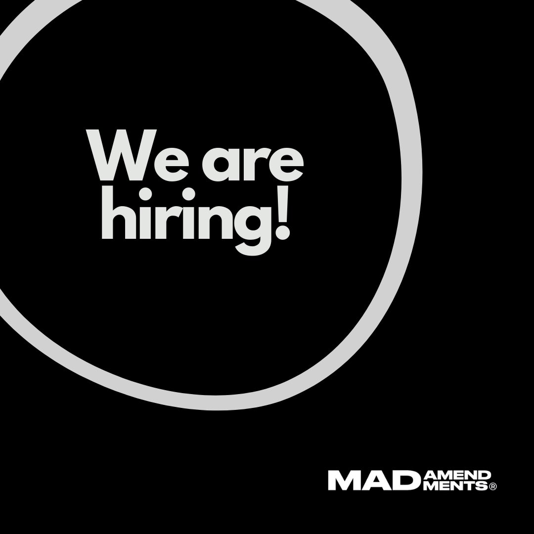 madamendments's tweet photo. Mad Amendments is expanding! As we grow into our next phase we are looking to hire a Senior Client Acquisition Specialist to identify and develop business partnerships with us. BIPOC candidates encouraged. Spread the word! https://t.co/kcEl2pZHQC 
#torontojobs #yyzjobs https://t.co/Z87LGuHfG8