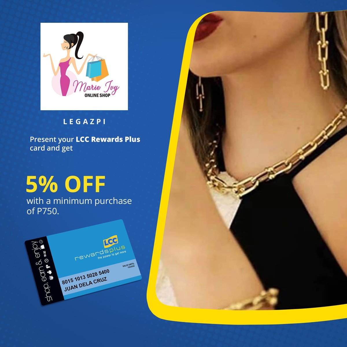 lcc_cards's tweet photo. Shop at Marie Ivy Online Shop and get 5% off when you present your LCC Rewards Plus card.

Get your card now! Visit https://t.co/SPIDbAvC62 to sign up online. #LCCRewardsPlusPartner https://t.co/8bfQ316xZo
