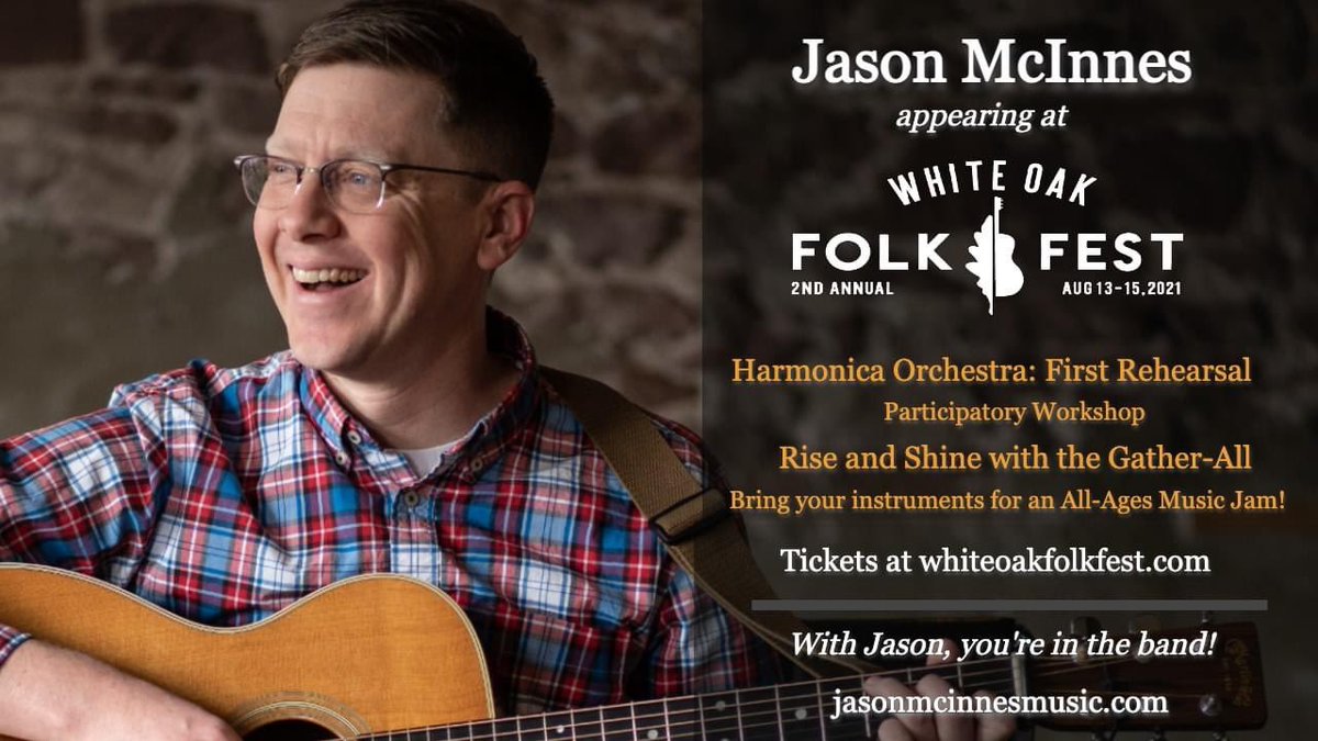 HarmonicaOrch's tweet photo. Join Harmonica Orchestra director, @jasonplaystunes at @WhiteOakFolk for the First Rehearsal workshop. Gwt started playing harmonica &amp; have a few tunes to play THAT DAY! After you’ll be treated to a seller lineup if music music artistry.  Aug 13-15 in Dodgeville, WI https://t.co/V4XF2C8KaR
