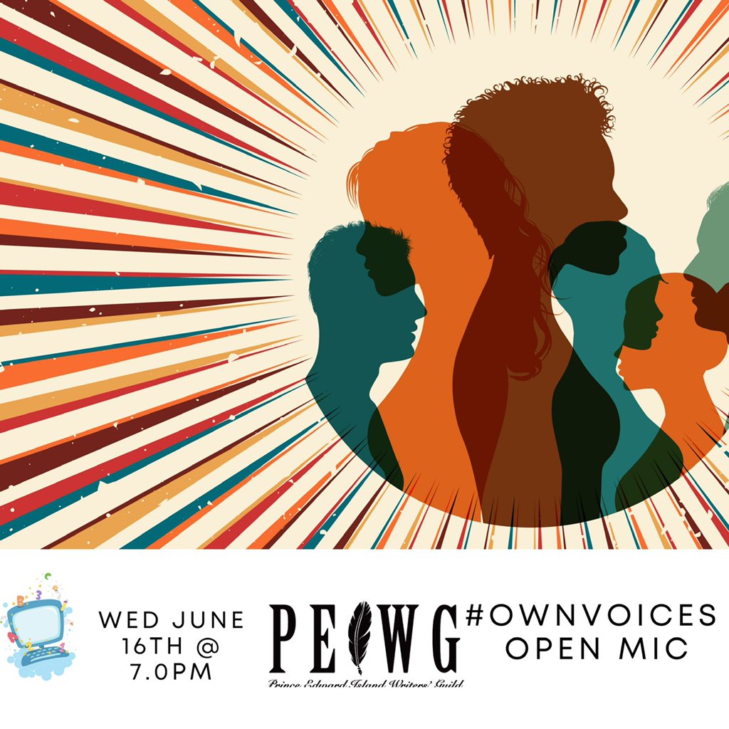 #OwnVoices Open Mic for Diverse Storytellers. Wednesday, June 16th @ 7 pm AST. Virtual, all time zones welcome! Register here: peiwritersguild.com/Blog/10594342 <a href="/BipocUshr/">BIPOC USHR</a> <a href="/BIPOCPub/">BIPOC of Publishing in Canada - UPDATES ONLY</a> <a href="/BCSPEI/">BCS_PEI</a> <a href="/BUZZpei/">The Buzz</a> <a href="/AbegweitMikmaq/">Abegweit First Nation</a> <a href="/MCPEIPRIDEProg/">MCPEI PRIDE</a> @lnueypei <a href="/WritersFedofNS/">Writers' Federation of Nova Scotia</a> <a href="/WritersFedNB/">Writers Federation of NB</a> <a href="/EastlinkMattB/">matthew beardsley</a>