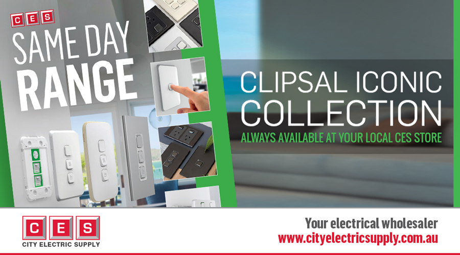 Introducing our new Same Day Range 'CLIPSAL ICONIC COLLECTION'. Available from every CES Store. We will always have what you want when you need it! Check out the range @ ow.ly/sDeo30rKlXC
#IconicCollection #clipsal #ElectricalWholesale
