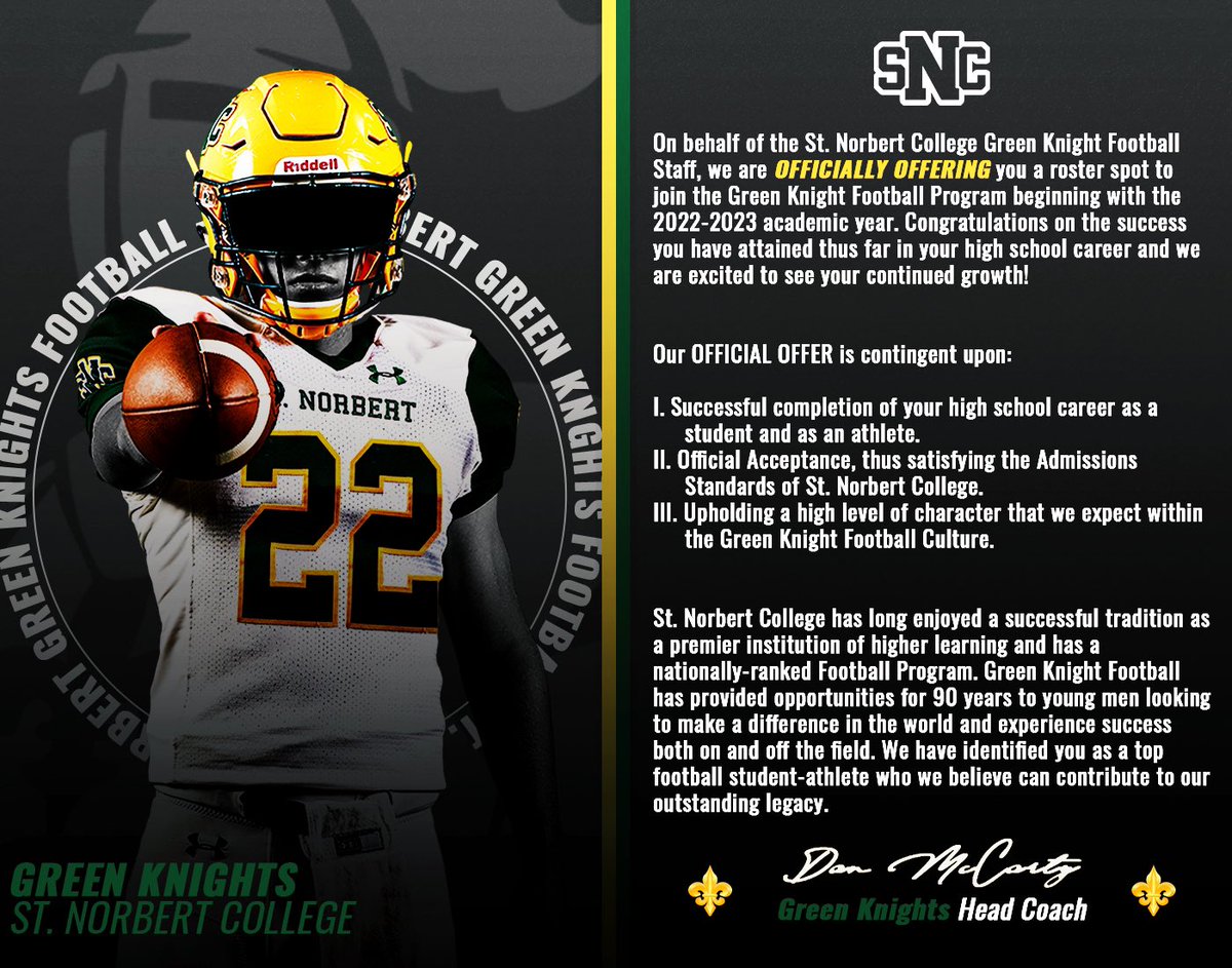 Braden Wells On Twitter After A Great Call With Donmaslinski I M Super Excited To Announce My First Offer To St Norbert College Ndp Athletics Sncfootball Https T Co Aes2yyersj St Norbert College Calendar 2022-2023