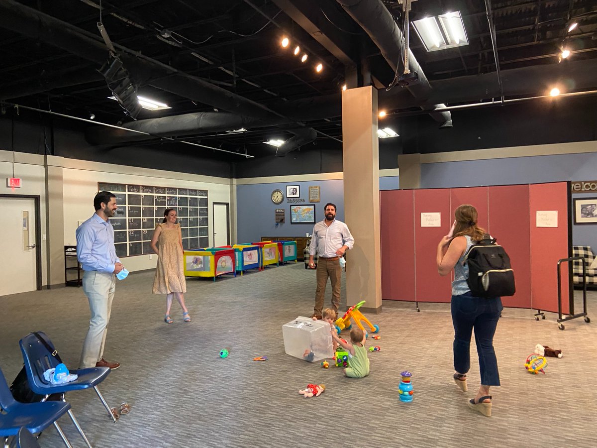 nacofc's tweet photo. It's OPEN!!! We may call this the Cry Room but no tears in here ☺. We are livestreaming Worship and Adult Bible Class each Sunday this summer in Room 115 so come join us!
Friendly greeters and all the baby essentials including a quiet area for nursing moms. #nacm #lovefirst https://t.co/ZRlBFHMsoh