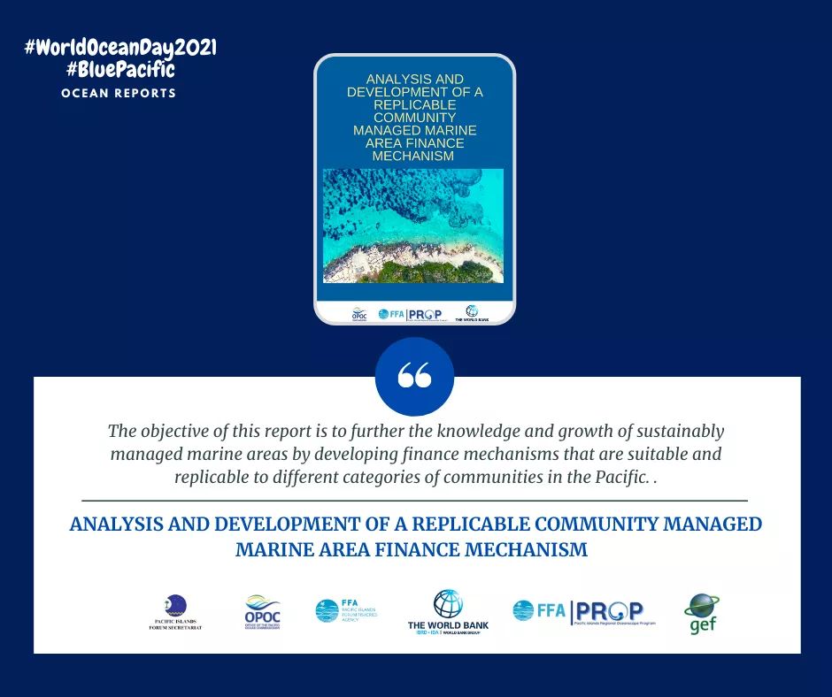 FFA_PROP's tweet photo. #WorldOceanDay #BluePacific #OceanFinance 

Finance mechanisms that are suitable and replicable to different categories of communities in the #Pacific #CommunityManagedMarineArea #FinanceMechanism 

Click here to download this report: 
https://t.co/24V0wnMzqn... https://t.co/VhKA9tnzz8