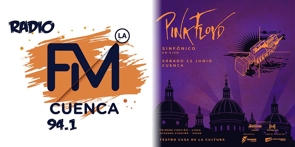 LaFM_ec's tweet photo. #LaFMec 🧡
#PinkFloydSinfónico 💜🖤🎵
#Cuenca

⏰ Cuando? Sábado 12 de Junio
📍 Donde? Teatro Casa de la Cultura
🎟️ Tickets? @meet2go y #selinacuenca

No te pierdas este concierto único! Pink Floyd Sinfónico, adquiere tus entradas vía online en https://t.co/0deat4YqOQ https://t.co/gHFonQdytI