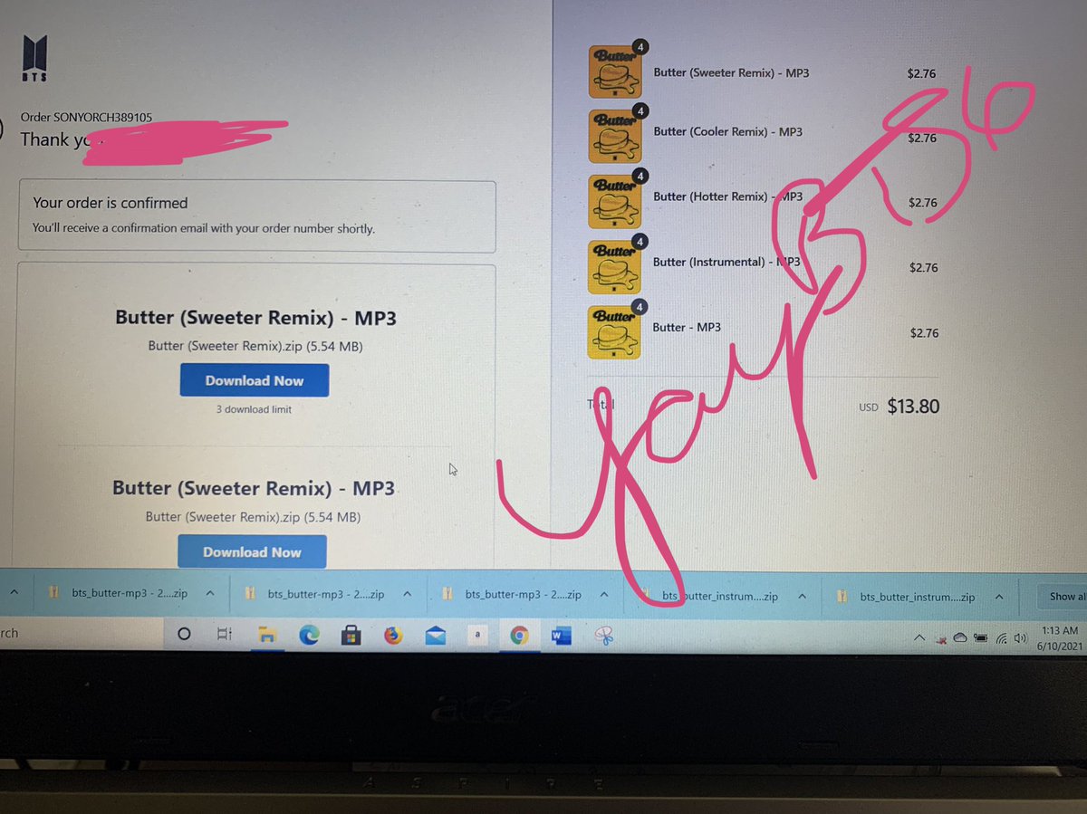 yaybts7's tweet photo. Any east coast #BTSARMY night ๐ฆ buying #Butter?? Thanks @permylastemail7 for funding 2 sets of ๐ง ๐ง!! (All downloaded)
Letโs make week 3 #1 happen for @bts_twt!!
#BTS_Butter #BuyButter3rdWeek https://t.co/pRnA2WjTr1