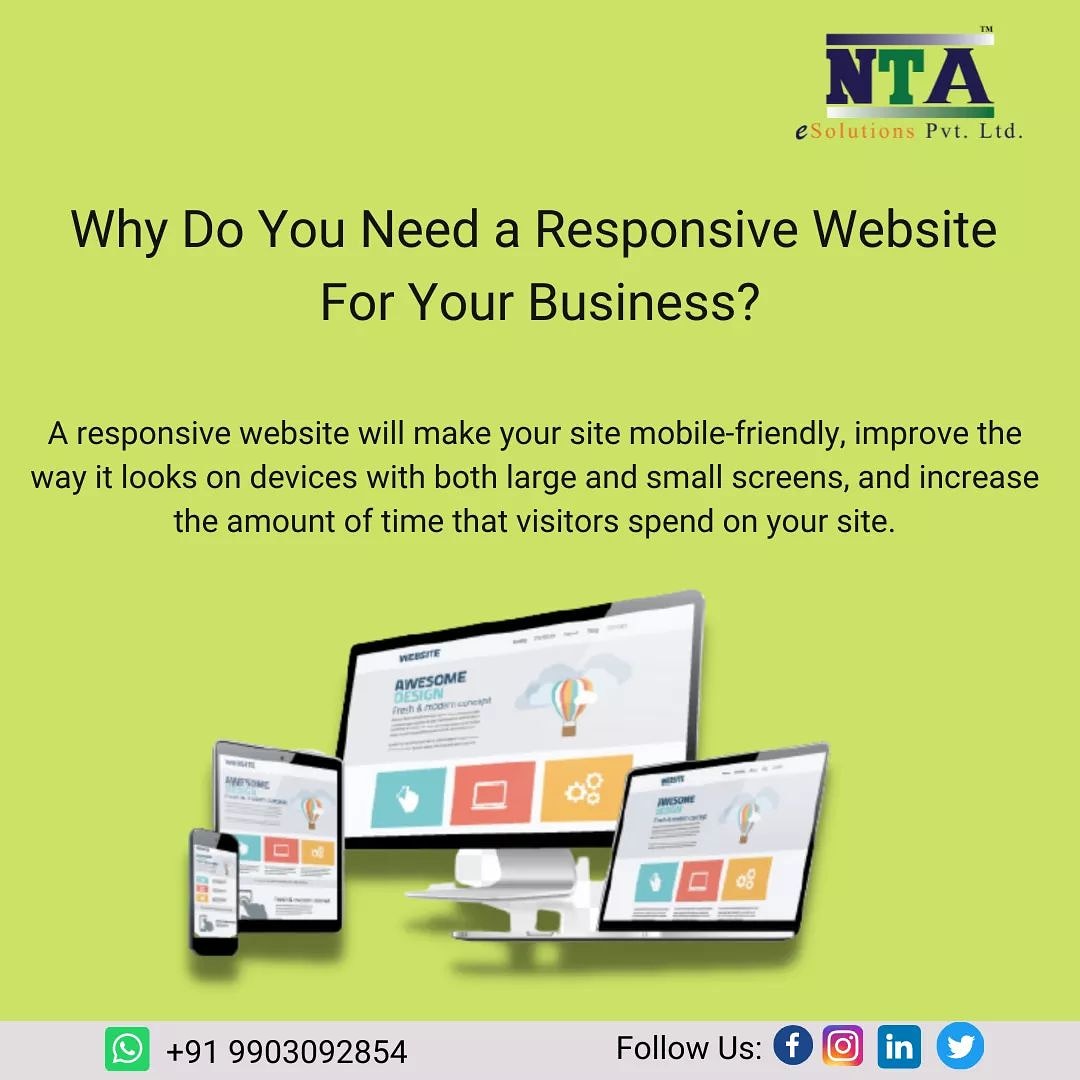 ntaesolutions's tweet photo. A responsive website will make your site mobile friendly and so on. 

 Call: +91 9903092854
 Email: info@nta-esolutions.com

#responsivewebsitedesign #websitedesignservices #responsivewebsite #websitedesignagency #onlinebusiness https://t.co/w4E8ncS268