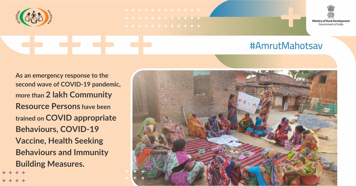 DAY_NRLM's tweet photo. #SRLMs have conducted training for Community Resource Persons (CRPs) who work as point persons for timely awareness generation and information sharing with #SHG members right from the foundational levels.
#AmrutMahotsav https://t.co/d8B1iOZUVg