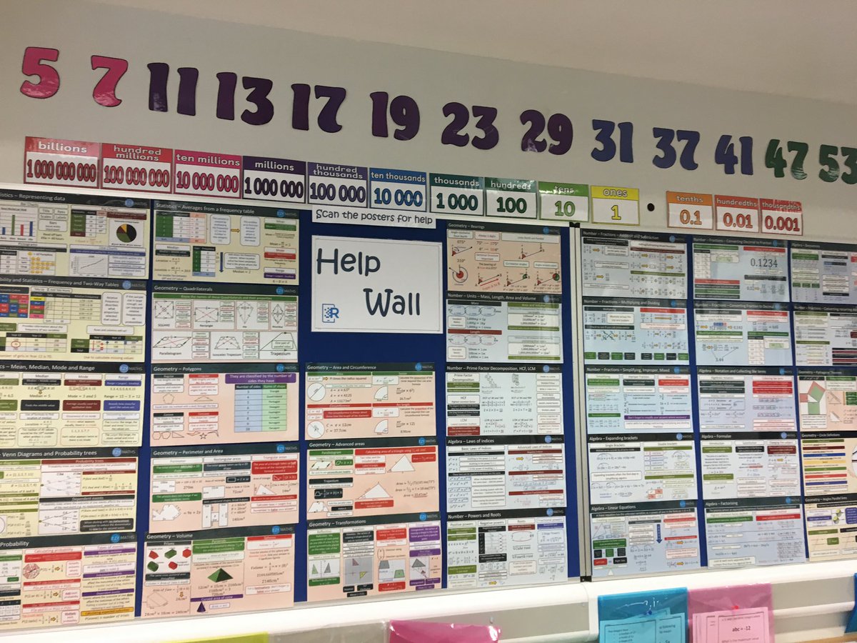 MissImaths's tweet photo. @WRoberts3 @WRoberts3 I made my walls functional. Students knew where to look for certain pieces of information and then had a ‘talking’ wall@using snapshots from @EzyMaths. https://t.co/N8lVt5zU87