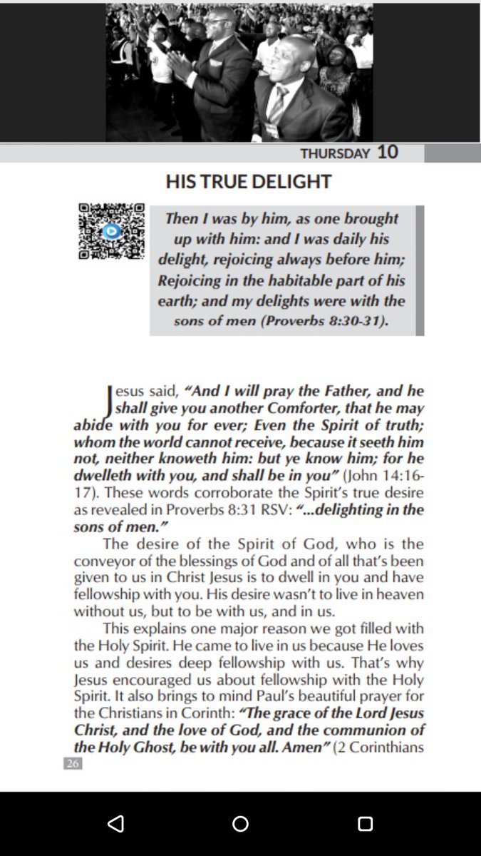 KobbyStewart's tweet photo. HIS TRUE DELIGHT
"The desire of the Spirit of God, who is the conveyor of the blessings of God and of all that’s been given to us in Christ Jesus is to dwell in you and have fellowship with you." https://t.co/XUvdrkFCIo