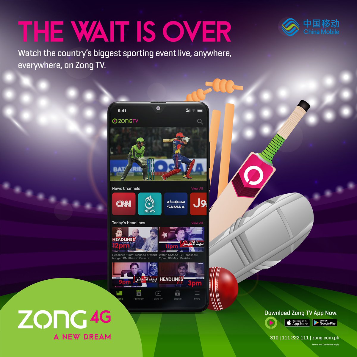 Zongers's tweet photo. #LetsGetDigital and enjoy the action live on ZONG TV. Don't miss a single moment of #PSL6 with us! #LetsGetPlaying with #Zong4G. Download now at https://t.co/z0khfEWxdS https://t.co/wkheZ3SWd8