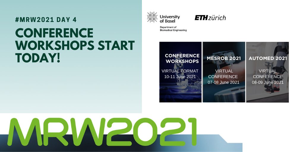 Good morning and welcome to day 4 of #MRW2021!

Join our two conference workshops today:

✋Workshop 1: TwinCat3 (Beckhoff) and Matlab/Simulink (Mathworks)
✋Workshop 2: 3D-Motion- tracking systems with and without markers &amp; IMUs

ow.ly/5BbR50F4ej1