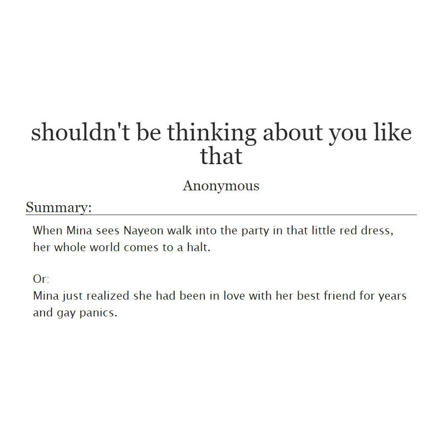 #ggjukebox DAY 5: shouldn't be thinking about you like that (twice, nayeon/mina) archiveofourown.org/works/31835116