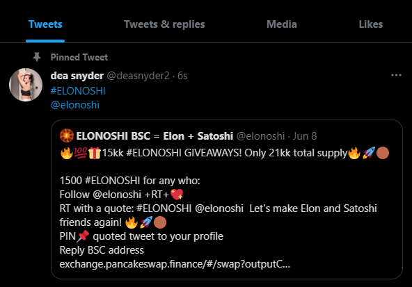 deasnyder2's tweet photo. @elonoshi 0x3F2d3E96E79afda6FdF7815CD91DbDb550B4BD93 https://t.co/IvEbBJ07bO