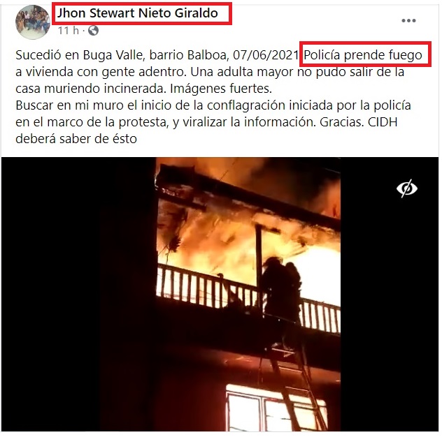 Este delincuente en cuenta de facebook mediante mentiras, denuncia incendios de casas acusando a Polic&iacute;a<a href="/tag/uribeescolombia"class="tags"><span>#uribeescolombia</span></a>