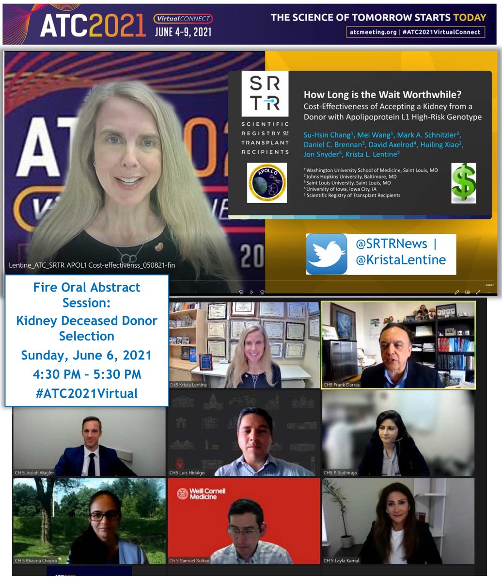 Honored to present ‘How Long is Wait Worthwhile? Cost-effectiveness 💰of accepting a Kidney from a Donor w/ #APOL1 High-Risk Genotype’ | #ATC2021Virtual | #Kidney Deceased #DonorSelection, 06/06/2021. If missed, check-out OnDemand stream📲.VirtualConnect available to 06/03/2022!