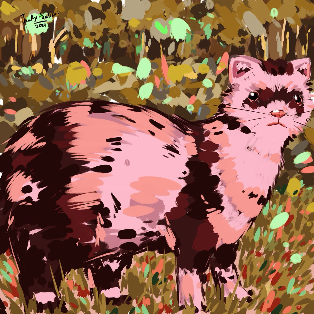 JoukyS's tweet photo. Dibujo de un Huron.
#Ferret #Huron #digitalart #animalart #painting https://t.co/Sq4p83gGVv