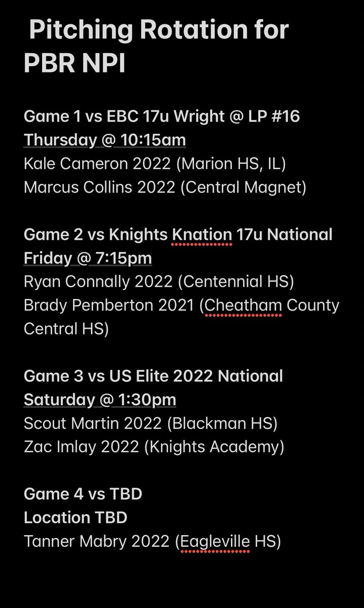 Knights Baseball 17u Premier tweet media