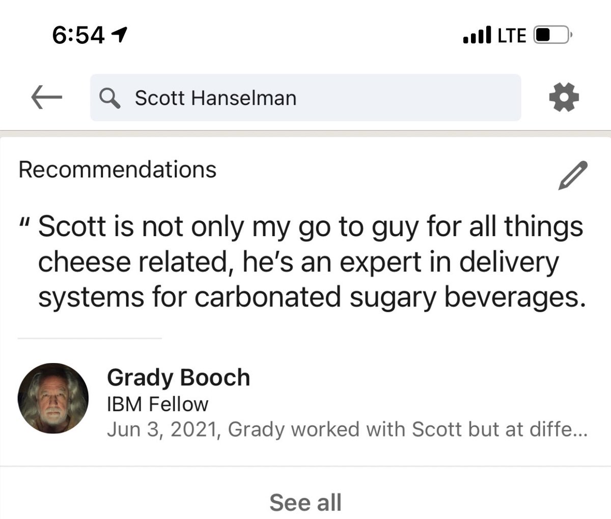 shanselman's tweet photo. What’s your recommendations on LinkedIn look like? GET ON MY LEVEL https://t.co/MBQzfrX0g9