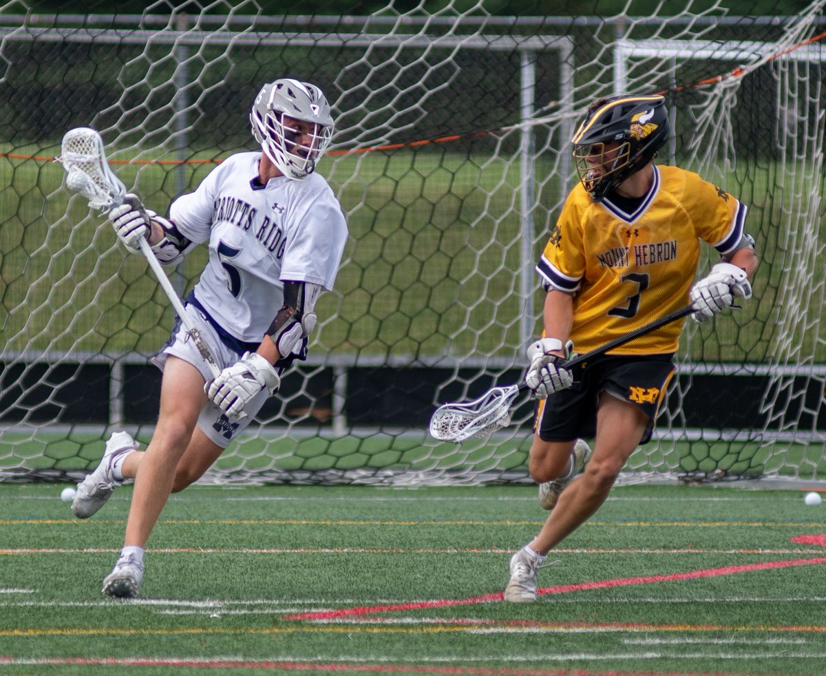 Marriotts Ridge scored to open all four quarters and never allowed Mt. Hebron to go on a game-altering run, defeating the Vikings 13-10 in the region semifinals on Wednesday. John Miller led @MRMustangslax with four goals. (PC: <a href="/maphillips_/">Madeleine Phillips</a>)

STORY: bit.ly/3cx1rC3