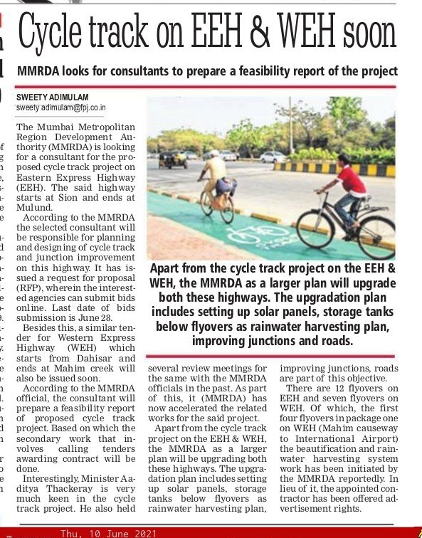mumbaimatterz's tweet photo. Here it is #Mumbai

Coming soon...

🚲🚲🚲
Cycle tracks on #EEH &amp; #WEH

#Mahim 🚲 #Dahisar
#Sion 🚲 #Mulund

Courtesy #MMRDA

#Bicycle
#cycling
#cyclinglife https://t.co/JOlOTUUF6V