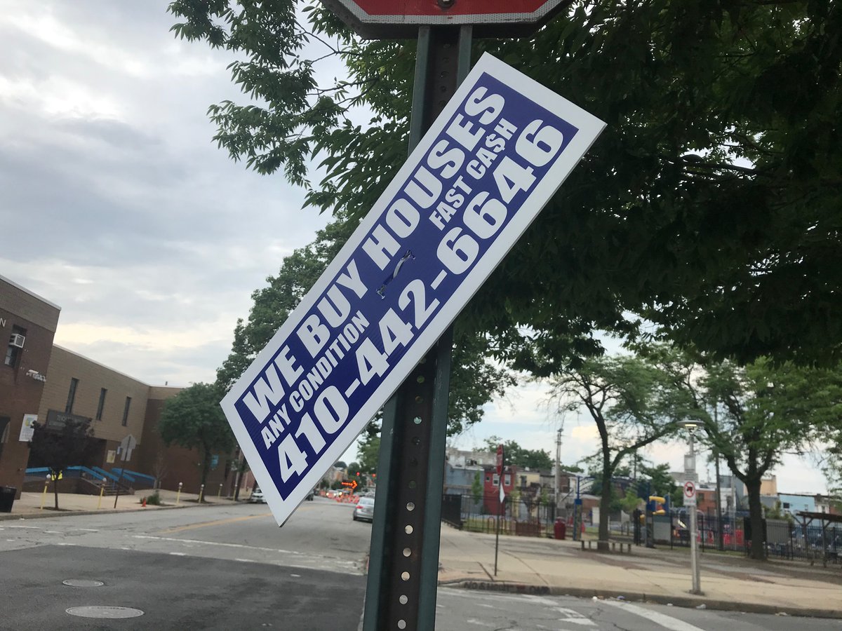 elipousson's tweet photo. The ride out from my office and back home again also gave me a chance to take down 7 #banditsigns and take photos of a small sink hole, inoperable walk signal, and improperly disposed trash for later 311 submission. #ndcatwork https://t.co/S0g7TlBGg4