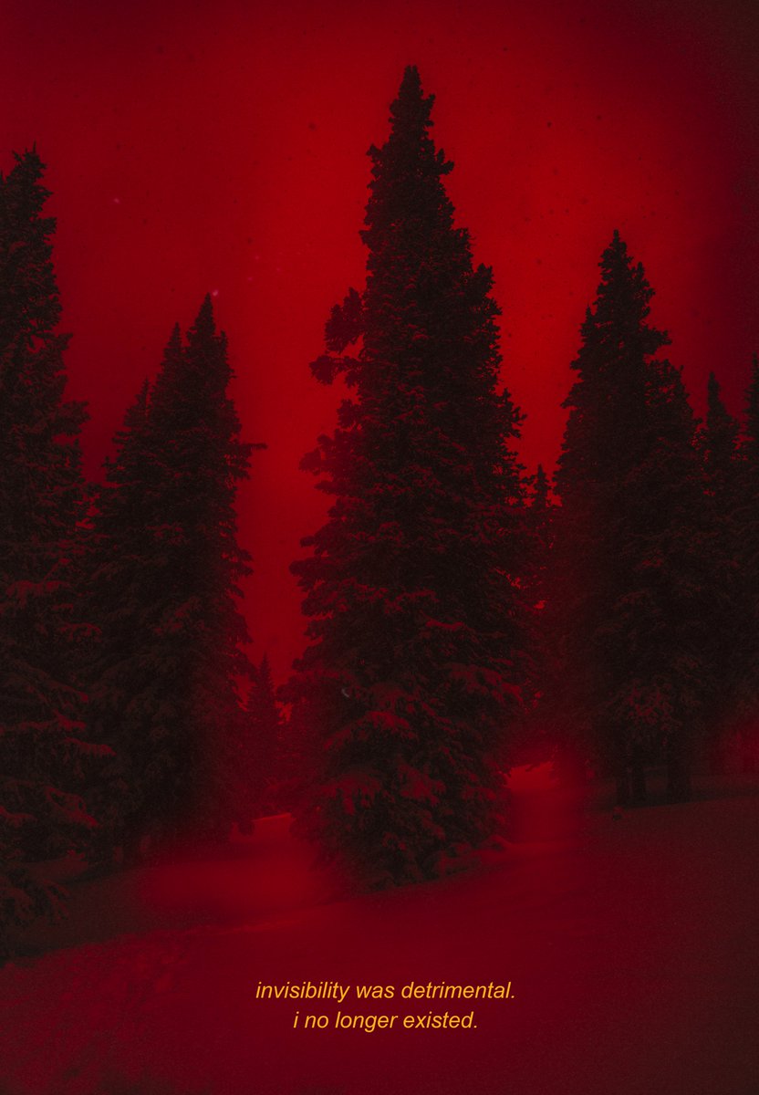 invisibility was detrimental.
i no longer existed.