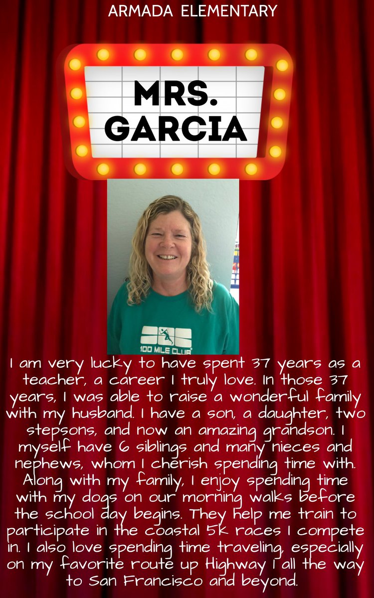 MZ_MurielV's tweet photo. @ArmadaElem 🐾 FAMILY SPOTLIGHT 🌟
Mrs. Garcia - Kindergarten 📚
🎥 ENFOQUE DE LA FAMILIA 🐾 ARMADA 🌟
Señora Garcia - Jardin de Ninos 📚 https://t.co/7wRjejp7cQ
