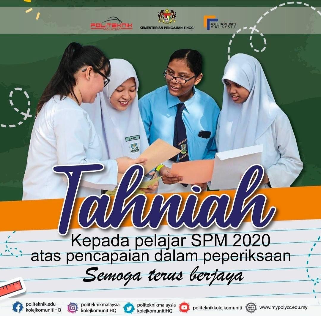 bappjppkk's tweet photo. Buat semua adik-adik yang menerima keputusan SPM 2020 hari ini, Tahniah atas usaha dan pencapaian anda.

Bermula episod untuk adik-adik membuat pilihan untuk melanjutkan pelajaran
Nak tahu program yang ditawarkan Politeknik dan Kolej Komuniti?
Jom layari https://t.co/nBupahkDXC https://t.co/FbE2WffscJ