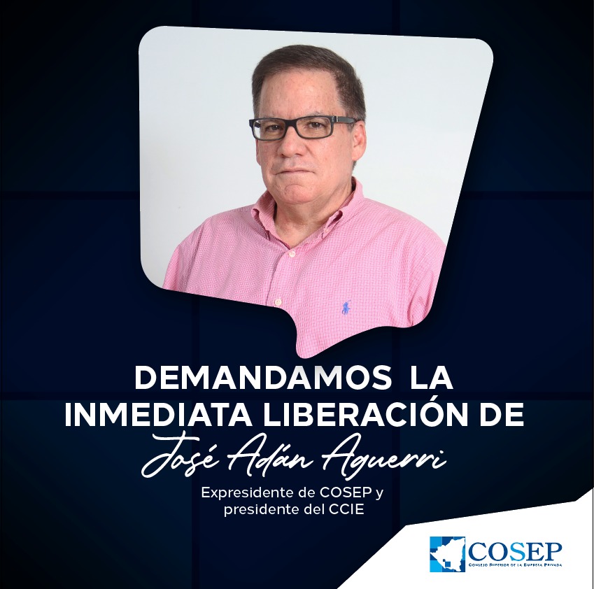 COSEPNicaragua's tweet photo. Exigimos la libertad de José Adán Aguerri y los más de 120 presos políticos. No más injusticias y represión. https://t.co/L2QY8zfTXF